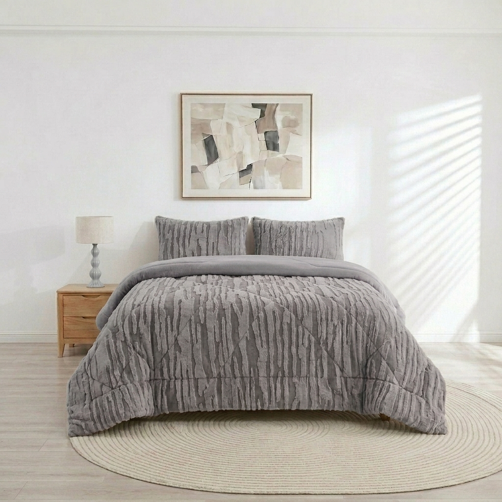 Fur Comforter Set